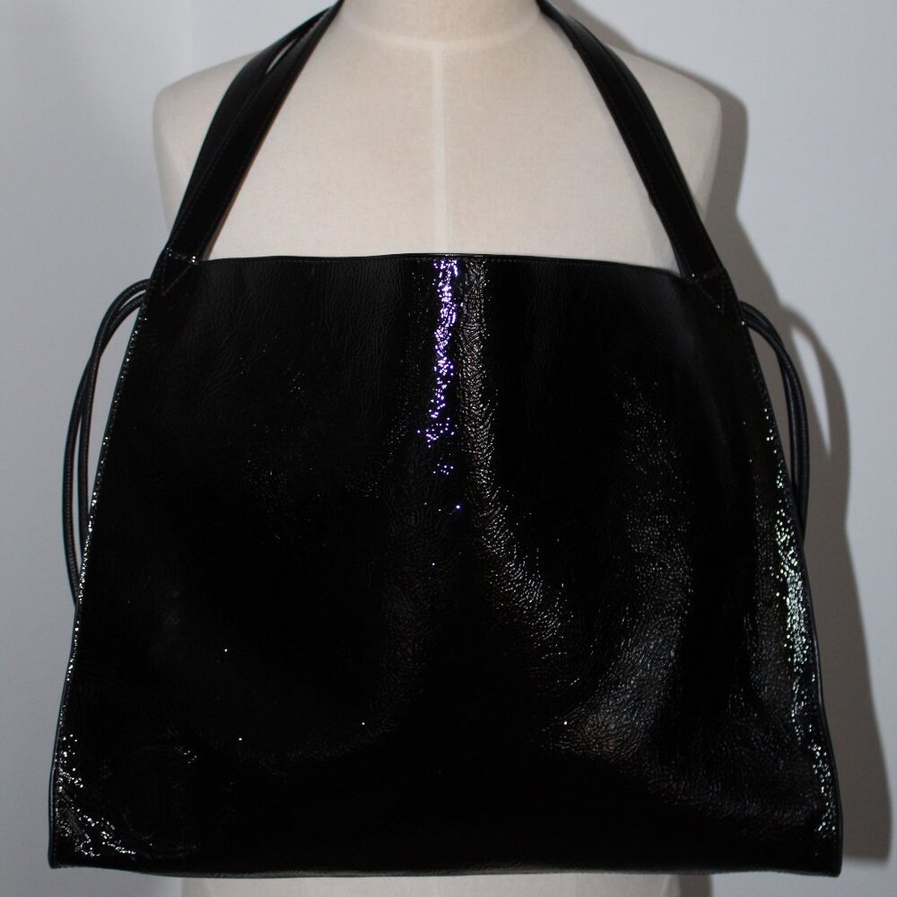 Christian Louboutin Le 54 Crinkle Patent Leather Drawstring Tote Shoulder Bag - Picture 7 of 15
